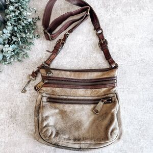 Fossil Tan Explorer Crossbody Leather Bag